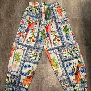Farm Rio Tropical Tiles Cropped Pants